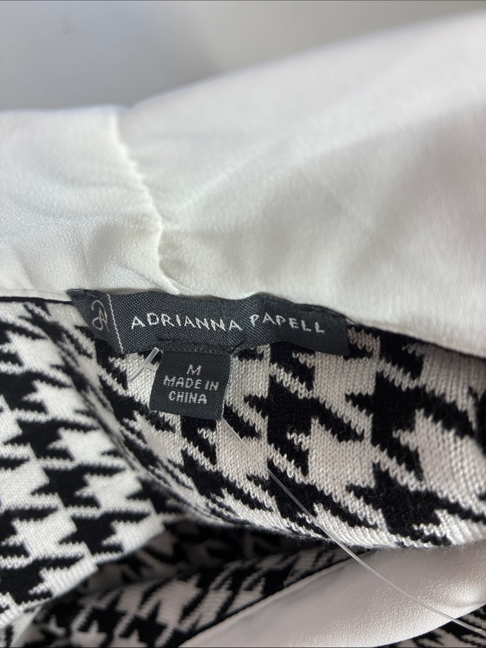Adrianna Papell Houndstooth Sweater Vest Blouse Combo Like New Medium - Picture 7 of 10